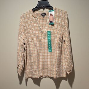 Felina Beige Plaid Shirt
